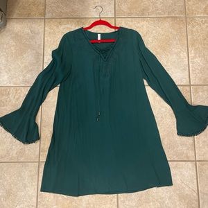 Xhilaration Forest Green Embroidered Dress